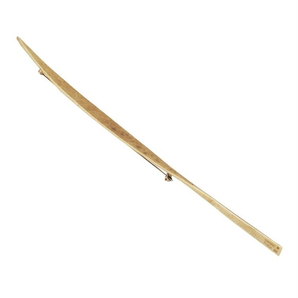 Rare! Vintage Authentic Cartier Dinh Van 18k Yellow Gold Long Quill Brooch Pin - Picture 3 of 12